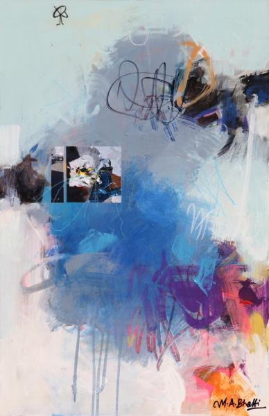 "Fragments of Twighlight I," 2024, Mixed Media on Board, 23 x 15 inches