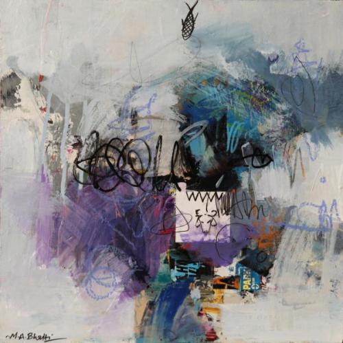 "Harmony 1," 2024, Mixed Media on Board, 12 x 12 inches