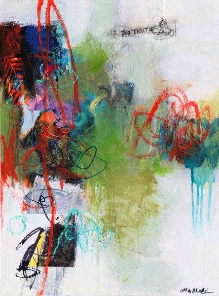 "Melodic Fusion," 2024, Mixed Media on Canvas, 24 x 18 inches