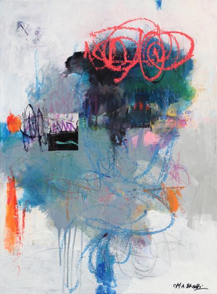 "Pulse of Emotions," 2024, Mixed Media on Canvas, 24 x 18 inches