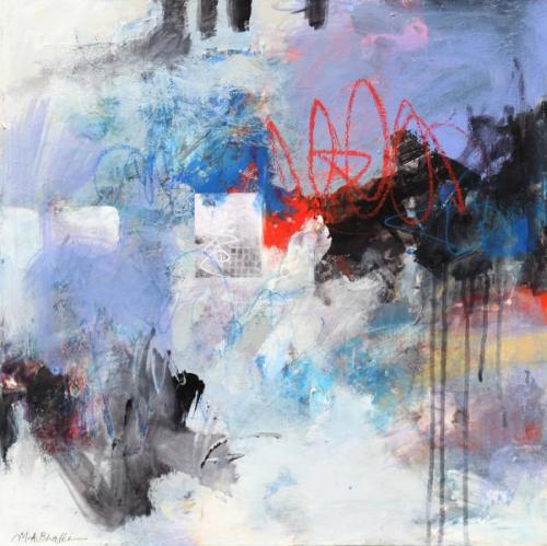 "Sound and Silence," 2024, Mixed Media on Canvas, 20 x 20 inches