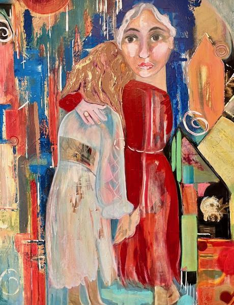 "Giving Comfort," 2016, Acrylic on Canvas, 40 x 30 inches