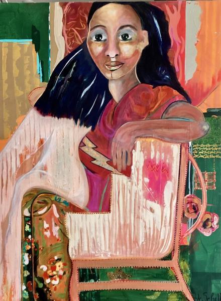 "Keisha in Gucci," 2017, Acrylic on Canvas, 40 x 30 inches